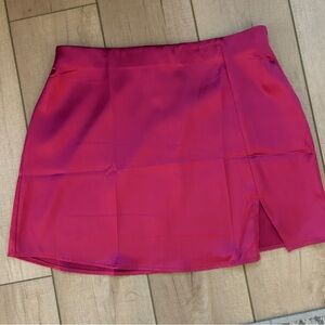 Pink Satin Miniskirt